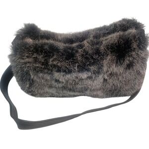 Banana Republic Charcoal Faux Fur Wristlet